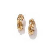 CARTIER, A PAIR OF DIAMOND SET 'TRINITY' EARRINGS