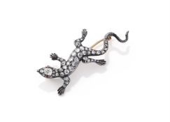 A LATE VICTORIAN SALAMANDER BROOCH