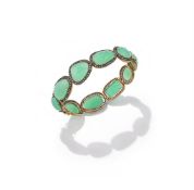 A CHRYSOPRASE AND DIAMOND BANGLE