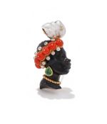 Y CARTIER, A GEM SET 'TETE DE MAURE' BROOCH