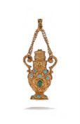 AN EARLY 19TH CENTURY GEM SET VINAIGRETTE