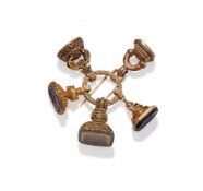 A 19TH CENTURY FOB SEAL BROOCH PIN