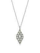 AN EMERALD AND DIAMOND PENDANT