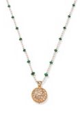 AN INDIAN DIAMOND AND ENAMEL PENDANT