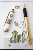 MONTBLANC, ANNUAL EDITION, MYTHICAL CREATURES, YELLOW TIGER, A LIMITED EDITION OF 300 FOUNTAIN PEN