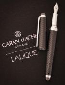 CARAN D'ACHE, LALIQUE BLACK PLUME, A LIMITED EDITION FOUNTAIN PEN