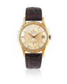 OMEGA, CONSTELLATION, REF. 14393 61 SC, A GOLD CAPPED WRISTWATCH WITH PIE PAN DIAL AND DATE