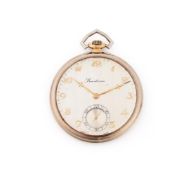IWC FOR BOUCHERON, AN 18 CARAT WHITE GOLD KEYLESS WIND OPEN FACE POCKET WATCH