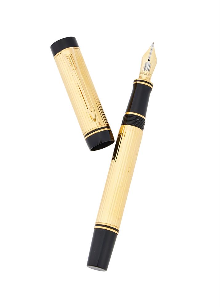 PARKER, DUOFOLD INTERNATIONAL, A GOLD PLATED FOUNTAIN PEN - Image 2 of 2
