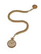 UNSIGNED, A GOLD COLOURED KEYLESS WIND OPEN FACE POCKET WATCH