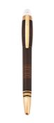 MONTBLANC, STARWALKER, A ROSE GOLD PLATED AND BLACK RESIN FINELINER PEN