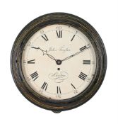 AN UNUSUAL GREEN CHINOISERIE JAPANNED FUSEE DIAL WALL TIMEPIECE
