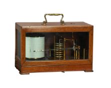 AN EDWARDIAN MAHOGANY CASED BAROGRAPH