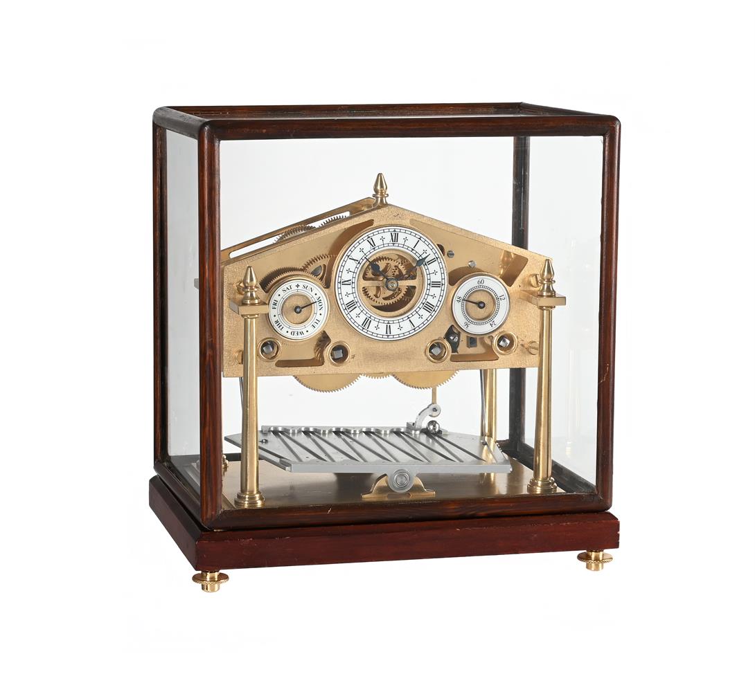 A LACQUERED BRASS MINIATURE CONGREVE-TYPE ROLLING BALL TIMEPIECE - Image 6 of 6