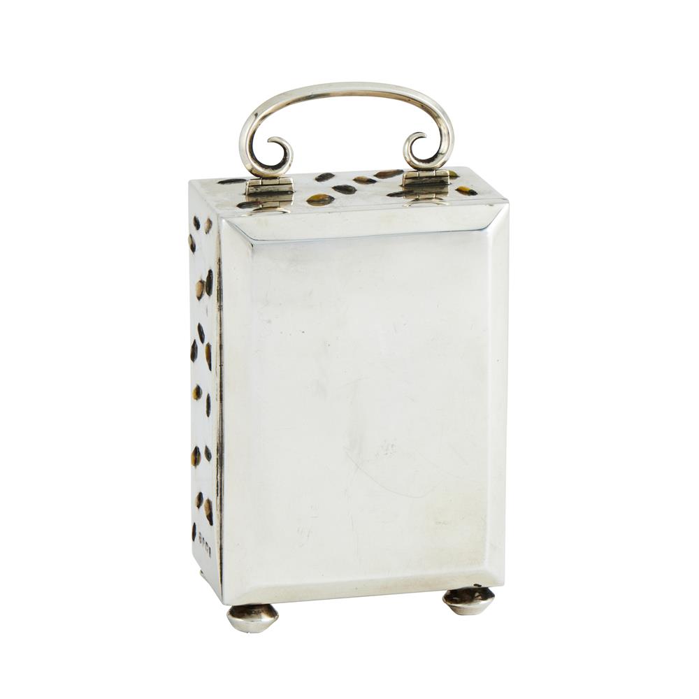 Y A RARE GEORGE V SHIBAYAMA INSECT DECORATED SILVER CARRIAGE TIMEPIECE - Image 7 of 7