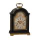 A GEORGE II SMALL BRASS MOUNTED EBONISED BRACKET/TABLE CLOCK WITH PULL-QUARTER REPEAT ON TWO BELLS - Image 1 of 5