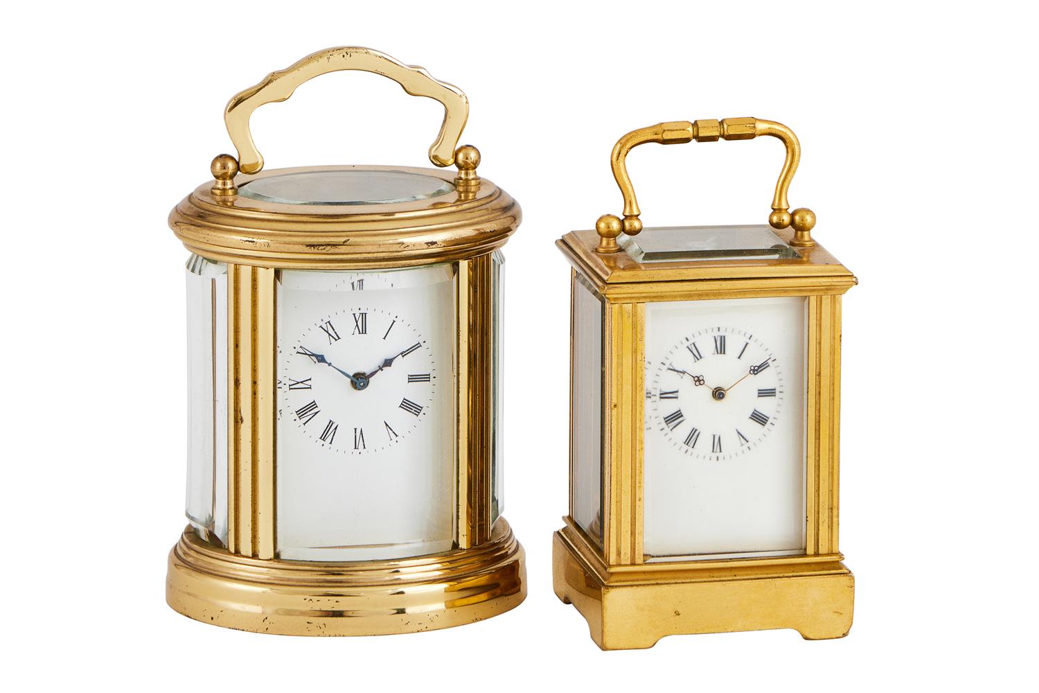 TWO FRENCH MINIATURE CARRIAGE TIMEPIECES