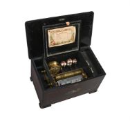 Y A SWISS ROSEWOOD 'BELLS-AND-DRUMS-IN-SIGHT' MUSIC BOX
