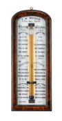 A VICTORIAN MAHOGANY CASED STORM GLASS