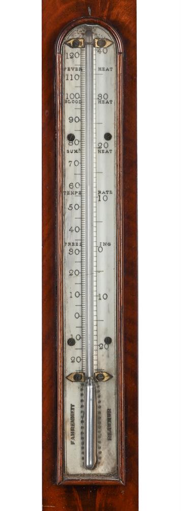 Y A VICTORIAN FIGURED MAHOGANY MERCURY STICK BAROMETER - Image 3 of 3