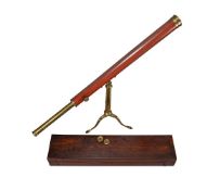 A REGENCY MAHOGANY AND LACQUERED BRASS TWO-INCH REFRACTING TELESCOPE