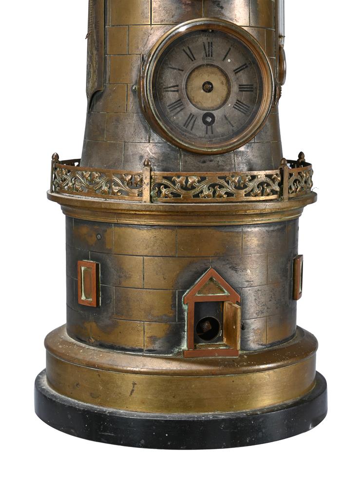 AN INCOMPLETE FRENCH SILVERED AND GILT BRASS NOVELTY AUTOMATON WINDMILL TIMEPIECE - Image 4 of 5