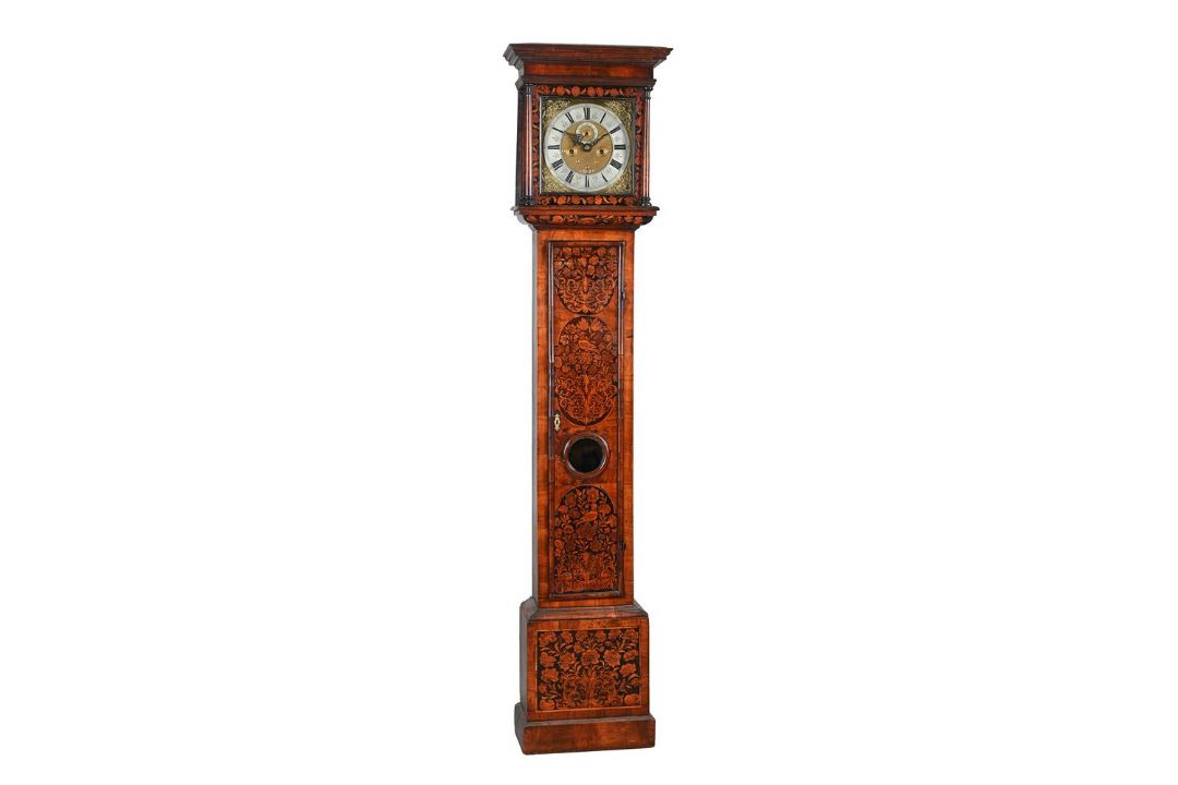 A WILLIAM III WALNUT AND FLORAL MARQUETRY EIGHT-DAY LONGCASE CLOCK - Image 1 of 4