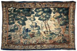 A FRENCH VERDURE TAPESTRY, LATE 17TH OR EARLY 18TH CENTURY