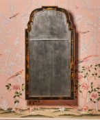 A QUEEN ANNE GREEN LACQUER AND GILT JAPANNED MIRROR, CIRCA 1710