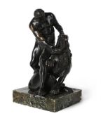 AN ITALIAN BRONZE GROUP OF HERCULES AND THE NEMEAN LION, VENICE, 17TH CENTURY