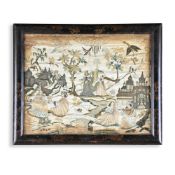 A CHARLES II SILK AND METALLIC NEEDLEWORK, CIRCA 1670