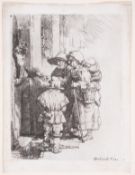 Rembrandt Harmensz. van Rijn (1606-1669), Beggars receiving alms at a door