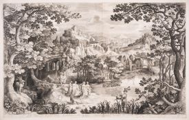 Nicolaes de Bruyn ( circa 1571-1656), The Finding of Moses, after Gillis van Coninxloo (1544-1607)