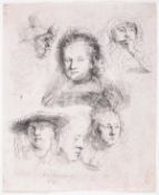 Rembrandt Harmensz. van Rijn (1606-1669), Studies of the Head of Saskia and Others