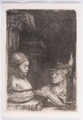 Rembrandt Harmensz. van Rijn (1606-1669), Man Drawing from a Cast