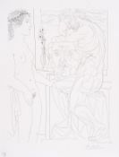 λ Pablo Picasso (1881-1973), Modèle nu et sculptures (Bloch 185)
