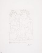 λ Pablo Picasso (1881-1973) Flûtiste et Jeune Fille au Tambourin, from La Suite Vollard (Bloch 213)