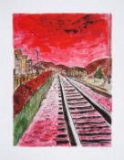 Bob Dylan (b.1941) Train Tracks (Pink), from The Drawn Blank Series (Medium) (2014)