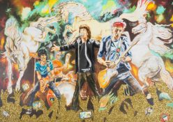 λ Ronnie Wood (b.1947) Electric Horses (Canvas Edition)
