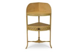 A REGENCY GREEN AND CREAM-PAINTED CORNER WASHSTAND, EARLY 19TH CENTURY