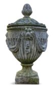 A HADDONSTONE 'ADAM' SWAG URN, LATE 20TH CENTURY