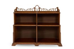 A WALNUT GOTHIC CARVED OPEN BOOKCASE, CIRCA 1920s