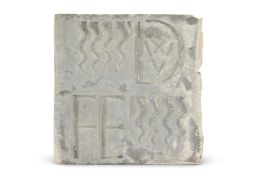A RARE ITALIAN RENAISSANCE TERRACOTTA TILE WITH THE CYPHER OF FEDERICO DA MONTEFELTRO