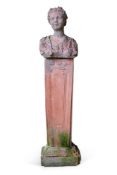 A TERRACOTTA FIGURE TERM, LATE 20TH CENTURY