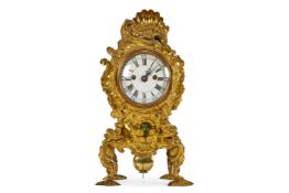 THOMAS GRIGNION LONDON- A GILT BRONZE MANTEL CLOCK IN THE ROCOCO TASTE, LATE 18TH/EARLY 19TH CENTURY