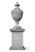 A LARGE CHILSTONE 'POPE' URN, LATE 20TH CENTURY