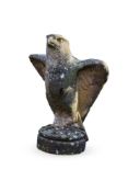 A CARVED RED SANDSTONE BIRD OF PREY, PROBABLY INDIAN