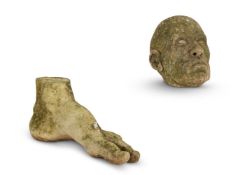 TWO GARDEN ORNAMENTS, MODERN