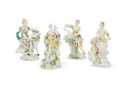 FOUR VARIOUS DERBY PORCELAIN FIGURES, CIRCA 1765