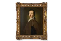 CIRCLE OF JOSEPH HIGHMORE (BRITISH 1692 - 1780), PORTRAIT OF A GENTLEMAN HOLDING A TRICORN HAT